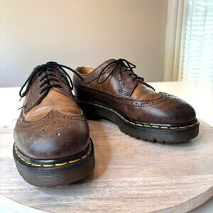 Dr. Martens Vintage Made England Brown Brogue Oxford Shoes Men's 3989 US Size 7